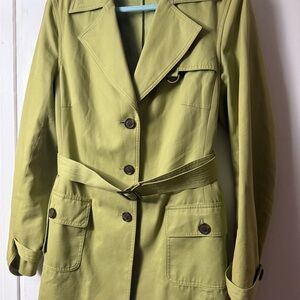 Casual Corner Light Green Women's Trench Coat